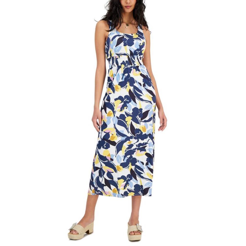 INC International Concepts Petite Smocked Floral Maxi Dress